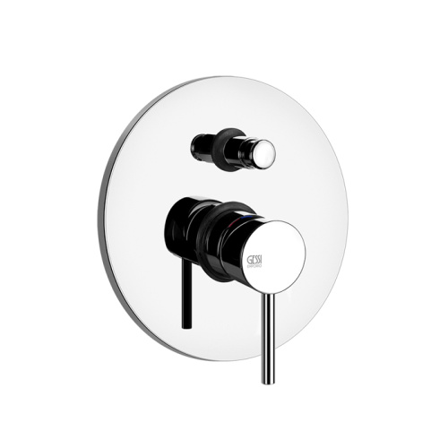 изображение gessi emporio via tortona внешние части для настенного смесителя с автоматическим переключателем ванна-душ, цвет: chrome