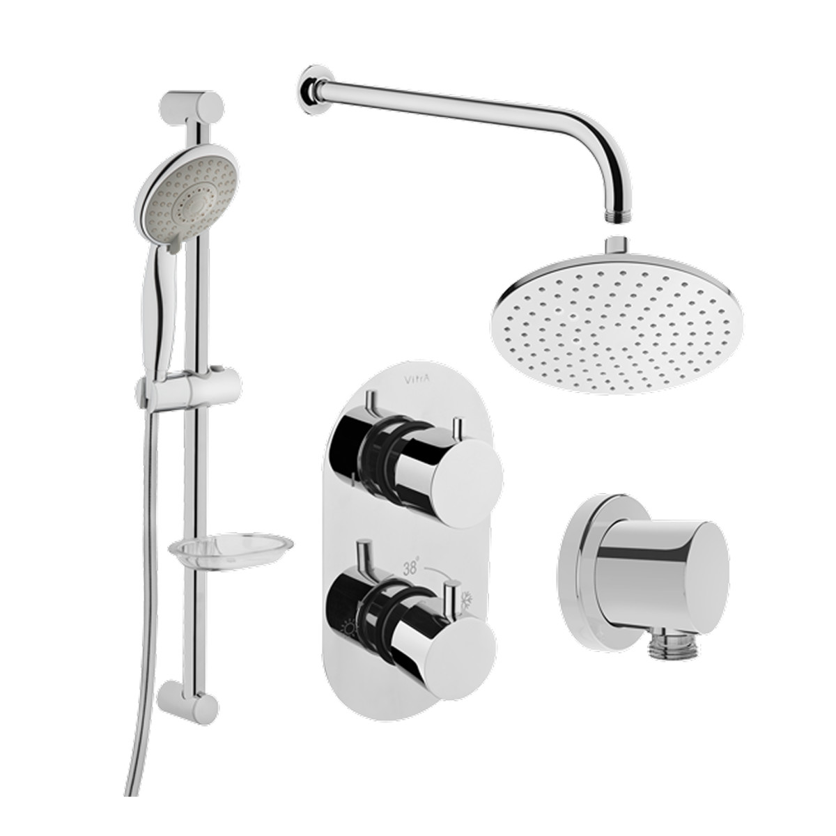 картинка Встраиваемый душевой комплект VitrA AquaHeat 458657 хром латунь от магазина Сантехстрой