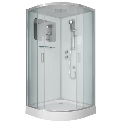 картинка Душ.каб. NG-6001-01 (900х900х2100) низкий поддон(16 см) стекло ПРОЗРАЧНОЕ, 4 места от магазина Сантехстрой