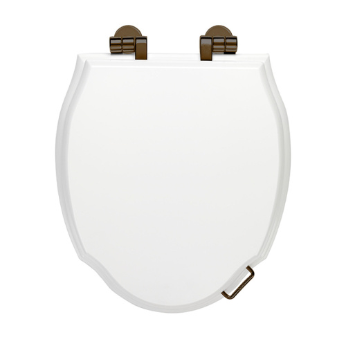 картинка Devon Westminster Сиденье для унитаза из мдф, цвет: белый лакированный/петли состаренная бронза (микролифт) от магазина Сантехстрой