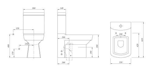 картинка Унитаз-компакт KALE BASICS напольный, в комплекте с бачком, сиденьем микролифт и арматурой от магазина Сантехстрой