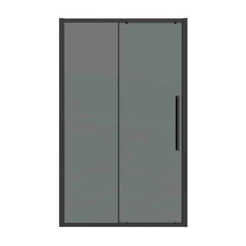 картинка Дверь в нишу 100.K33.02.120.21.10 Cosmo (120*195) черный матовый, стекло тонированное, 1 место от магазина Сантехстрой