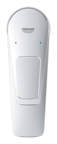 фотография смеситель для раковины grohe bauloop с ограничителем температуры, гладкий корпус, размер s, хром (23337001)