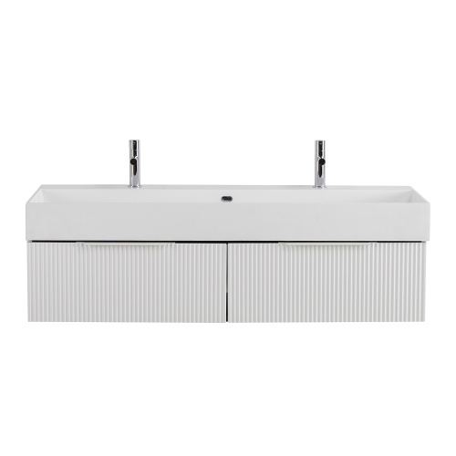 картинка Тумба под раковину PREMIUM с двумя выдвижными ящиками, 55426 Plisse Bianco opaco, 120x44x25 от магазина Сантехстрой