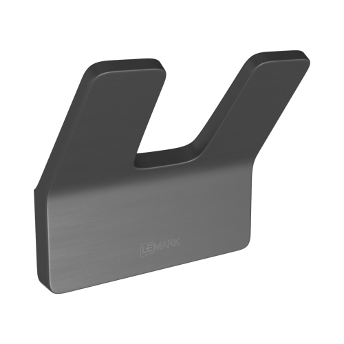 картинка Крючок двойной Lemark SMOOTH LINE для полотенец и халатов, графит (9716006) от магазина Сантехстрой