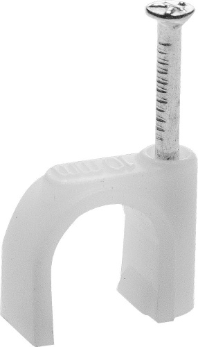 картинка Скоба-держатель для круглого кабеля, 14 мм, 50 шт, с оцинкованным гвоздем, STAYER от магазина Сантехстрой