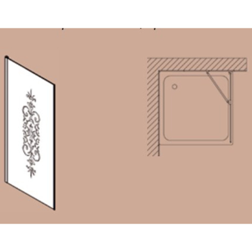 картинка SAMO ETE Боковая стена 110хh187,5 по внеш.профилю прав/лев, профиль хром, стекло N6 (R7) прозр с матов.декором+St/Cl от магазина Сантехстрой