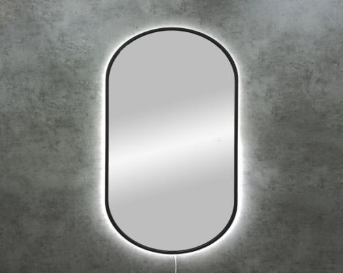 картинка Зеркало ART&MAX BARI AM-Bar-700-1200-DS-F с подсветкой 70х120 см, черный матовый от магазина Сантехстрой