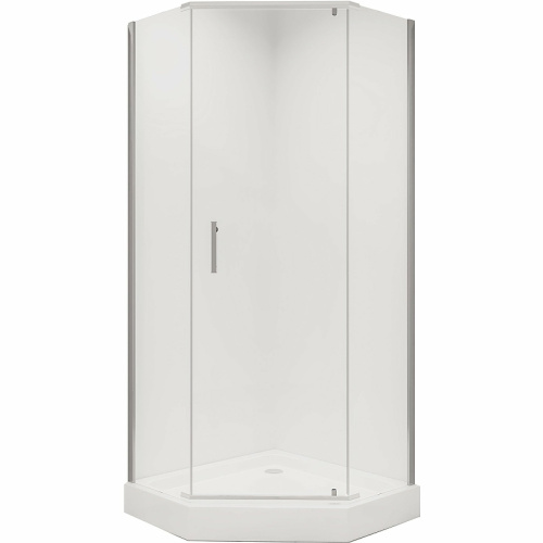 картинка Душевое ограждение Niagara Nova NG-6634-08 (100х100х195) трапеция,хром,дверь распашная,стекло прозрачное,1 место от магазина Сантехстрой