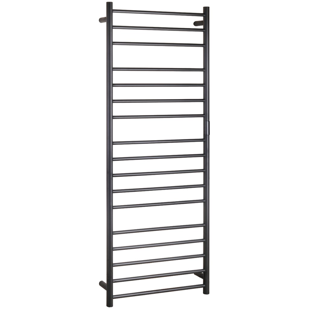 картинка Электрический полотенцесушитель 600x1680 мм, 285W, нержавеющая сталь, черный от магазина Сантехстрой