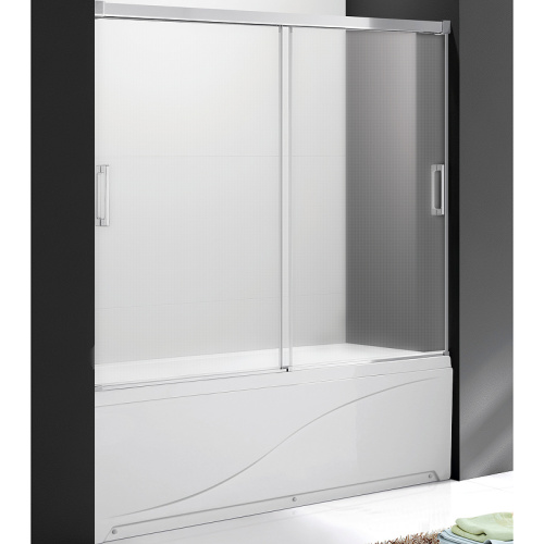 картинка Шторка на ванну Cezares Tandem Soft 180 TANDEM-SOFT-VF-2-180/145-P-Cr профиль Хром стекло рифленое от магазина Сантехстрой