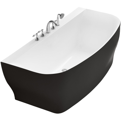 картинка Акриловая ванна BelBagno 165x78 BB74-NERO-W0 Черная Белая без гидромассажа от магазина Сантехстрой