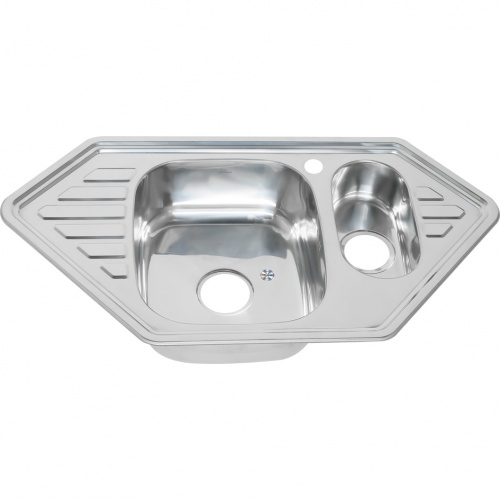картинка Мойка 9550C MELANA 0,8/180 1,5-я чаша врезная угловая с сифоном (222 С t *7) от магазина Сантехстрой