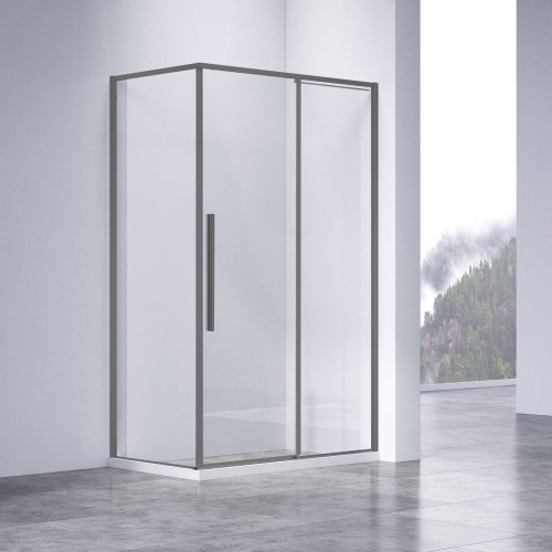 картинка Душевой уголок Slim-N VSR-4SN8013CLGM, 1300*800, вороненая сталь, стекло прозрачное от магазина Сантехстрой