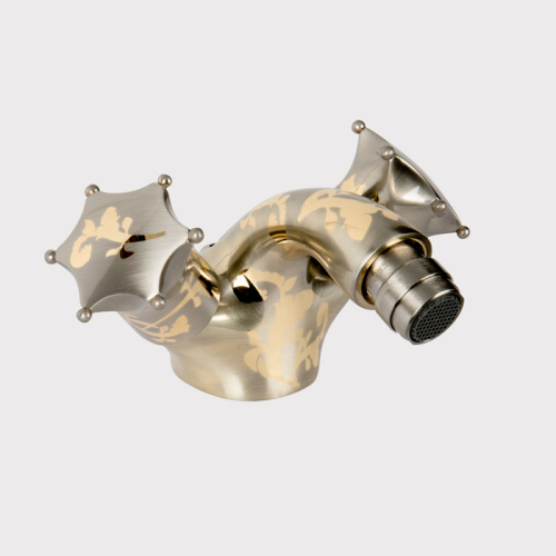 картинка daniel miss decora смеситель на биде, с донным клапаном, никель/декор золото
