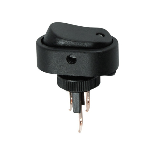 картинка Выключатель клавишный 12V 30А (3с) ON-OFF черный ОВАЛ с зеленой LED подсветкой (RWB-523, ASW-20D) REXANT от магазина Сантехстрой