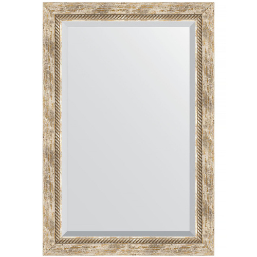 картинка Зеркало Evoform Exclusive 93х63 BY 3433 с фацетом в багетной раме - Прованс с плетением 70 мм от магазина Сантехстрой