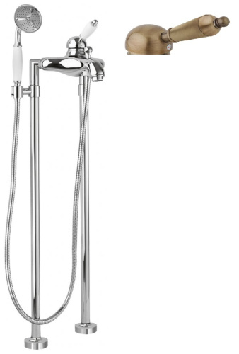 изображение напольный смеситель для ванны с ручным душем cezares elite-vdpm-02-m