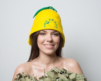 картинка Колпак банный "Лимон" фетр цветной арт.с-204-фф2 от магазина Сантехстрой