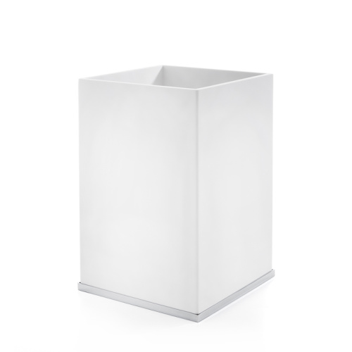 картинка 3SC Mood Deluxe White Ведро, без крышки, 20х30х20 см, цвет: белый матовый/хром (ПО ЗАПРОСУ) от магазина Сантехстрой