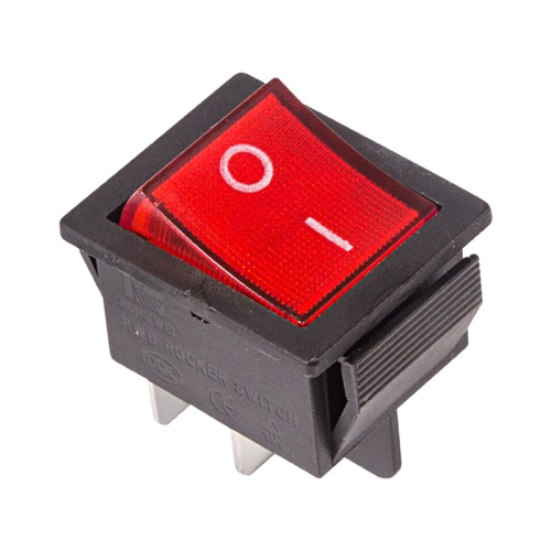картинка Выключатель клавишный 250V 16А (4с) ON-OFF красный с подсветкой (RWB-502, SC-767, IRS-201-1) REXANT Индивидуальная упаковка 1 шт от магазина Сантехстрой