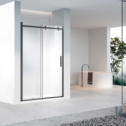 картинка Душевая дверь Como-N VDS-4CN120CLB, 1200, черный, стекло прозрачное от магазина Сантехстрой