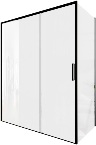картинка Душевой уголок Aquanet Pleasure Evo 160x90 AE65-160x90-BT профиль черный, прозрачное стекло от магазина Сантехстрой