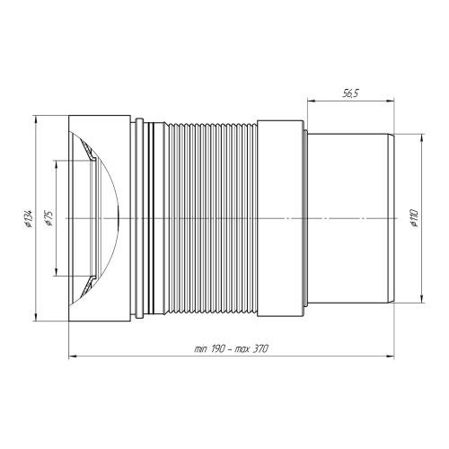 картинка Удлинитель гибкий для унитаза Ани Пласт выпуск 110 мм (190-370мм) (K821R) от магазина Сантехстрой