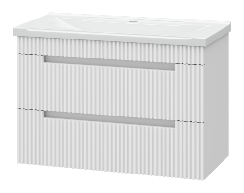 картинка Тумба с раковиной Ariana 80 подвесная (белая) + раковина Misty EVVA 80 от магазина Сантехстрой