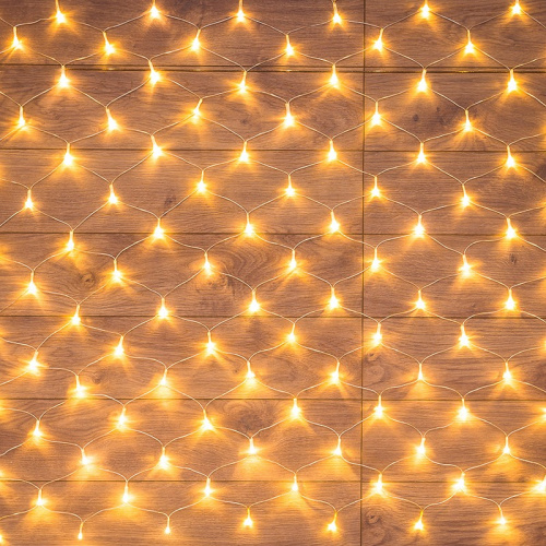картинка Гирлянда Сеть 1,5х1,5 м,  прозрачный ПВХ,  96 LED теплый белый от магазина Сантехстрой