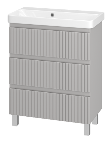 картинка Тумба с раковиной VICTORY - 70 напольная с 3 ящ. серый + раковина от магазина Сантехстрой