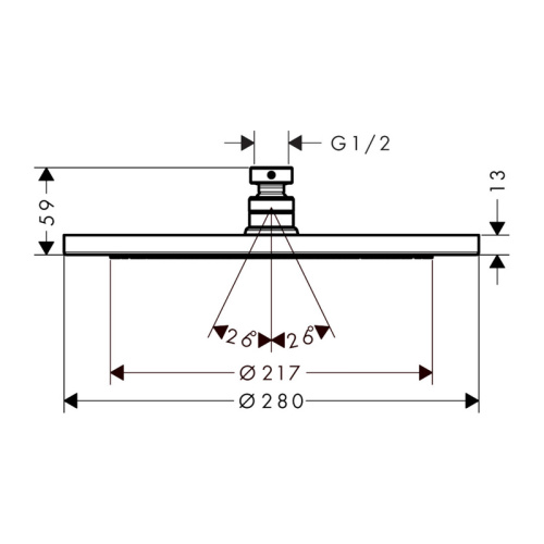 картинка Верхний душ Hansgrohe Croma 280 Air 1jet, матовый черный от магазина Сантехстрой