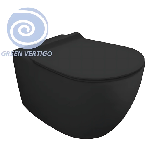 картинка Унитаз подвесной Simas Vignoni VI18VERT nero matt безободковый, торнадо, черный матовый от магазина Сантехстрой