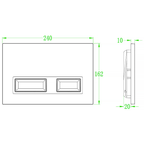картинка Кнопка смыва AZARIO NEW инфракрасный сенсор, механическая, белый глянцевый (AZ-008.02) от магазина Сантехстрой