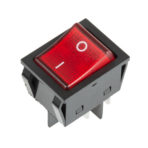картинка Выключатель клавишный 250V 25А (4с) ON-OFF красный с подсветкой (RWB-502) REXANT от магазина Сантехстрой