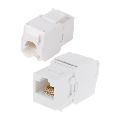 картинка Модуль Keystone Jack RJ-45(8P8C) UTP,  CAT 6, тип 180 градусов,  самозажимной,  белый REXANT от магазина Сантехстрой