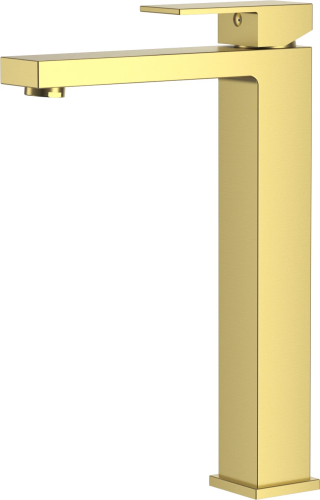 фотография смеситель для раковины dk высокий матовое золото bayern.liszt (da1512007)