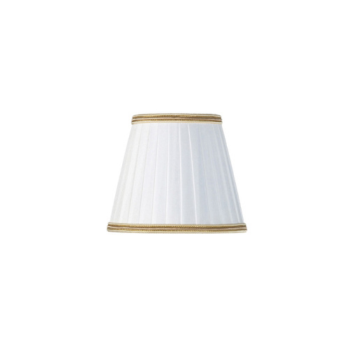 картинка TW 14, абажур для светильника E14, Ш145*В130*Г95мм цвет ткани: белый с золотым кантом от магазина Сантехстрой