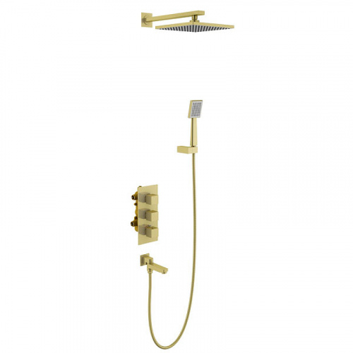 картинка Душевая система Timo Tetra-thermo SX-0199/17SM с термостатом Золото матовое от магазина Сантехстрой