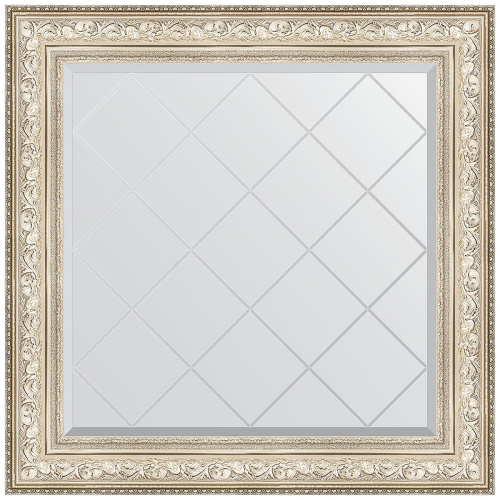 картинка Зеркало Evoform Exclusive-G 90х90 BY 4340 с гравировкой в багетной раме - Виньетка серебро 109 мм от магазина Сантехстрой
