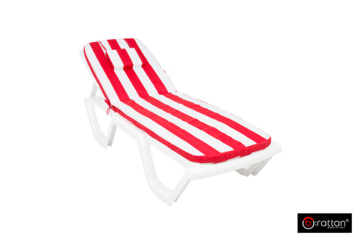 картинка B:Rattan Матрац 710*570/1130*570мм с вертикальной подушкой (бело-красный) Premium от магазина Сантехстрой