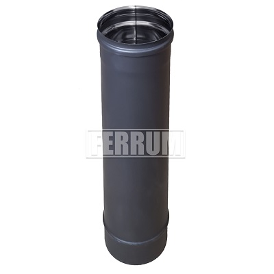 картинка Дымоход 0,5 м (430/0,8 мм / эмаль /600° черная) Ф115 Феррум от магазина Сантехстрой