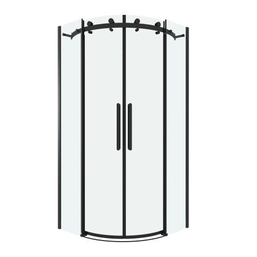 картинка Душевое ограждение Grossman Classic 301.K33.04.9090.21.00 (90х90х195) четверть круга,раздвижная,черный матовый,стекло прозрачное, 1 место от магазина Сантехстрой