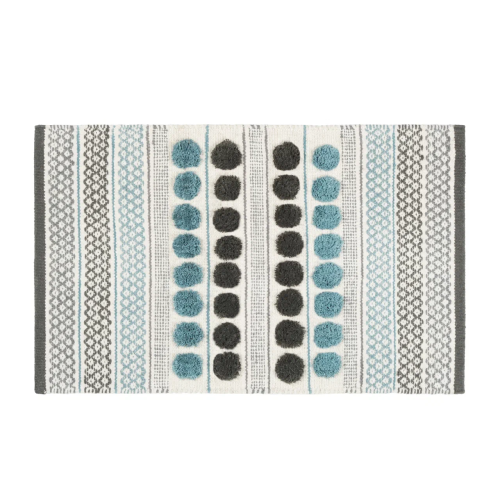 картинка Коврик для ванной 1-ый  , FX-8030Y,  mix (голубой+графит+белый+серый), 50х80см от магазина Сантехстрой