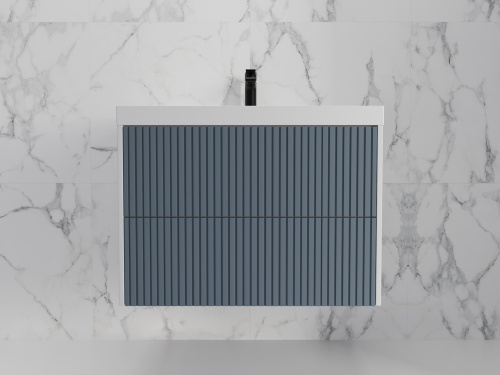 картинка Тумба под раковину подвесная "Стокгольм 80", Classic 80, (2 ящ.) графит софт, PUSH от магазина Сантехстрой