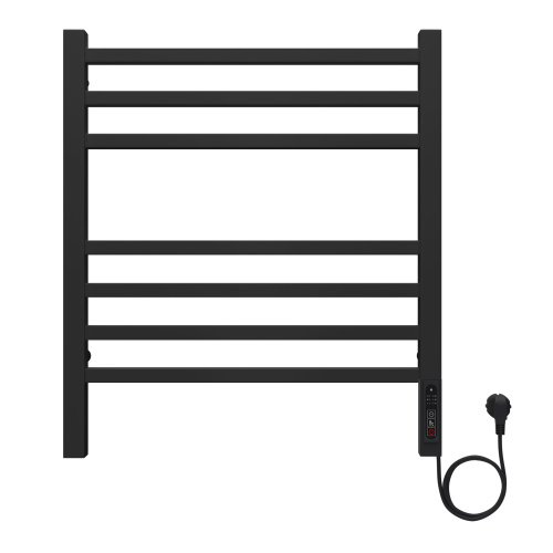 картинка Полотенцесушитель электрический AZARIO ANCONA 500/600 квадрат, 7 секций, диммер справа, черный (AZ71856B) от магазина Сантехстрой