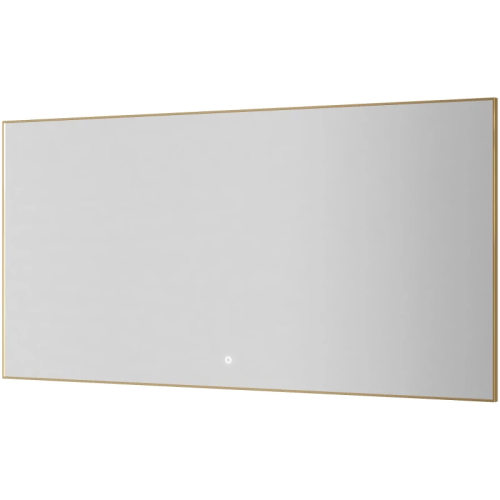 картинка Зеркало Armadi Art 543-140-G 140x70 см, с LED-подсветкой, сенсорным выключателем, диммером, антизапотеванием, золотой от магазина Сантехстрой