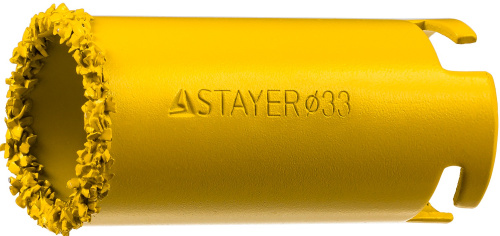 картинка Коронка STAYER ″PROFESSIONAL″ кольцевая с карбидно-вольфрамовой крошкой, d=33мм от магазина Сантехстрой