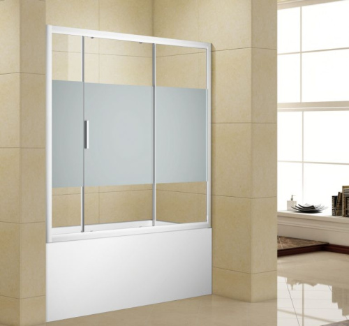 картинка AE10-B-155H150U-CP Aquanet Practic, шторка для ванны 1550мм, хром, полоска, 6мм (273601) от магазина Сантехстрой