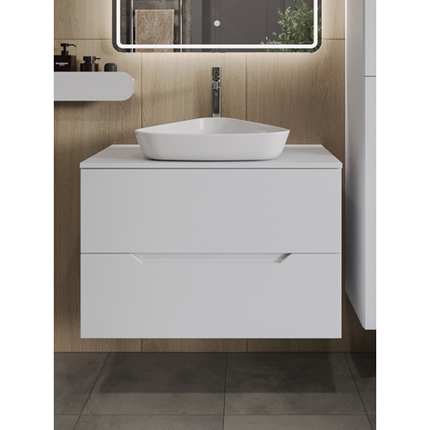 картинка Тумба с раковиной подвесная Orange Line Li-80TuwMDF+B07-500W 80 см, белый от магазина Сантехстрой